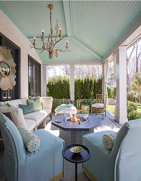 side view of Nancy Colbert designed porch