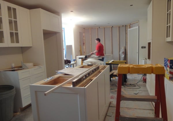replacement kitchen in progress, McLean Virginia kitchen design project in progress-McLean Va
