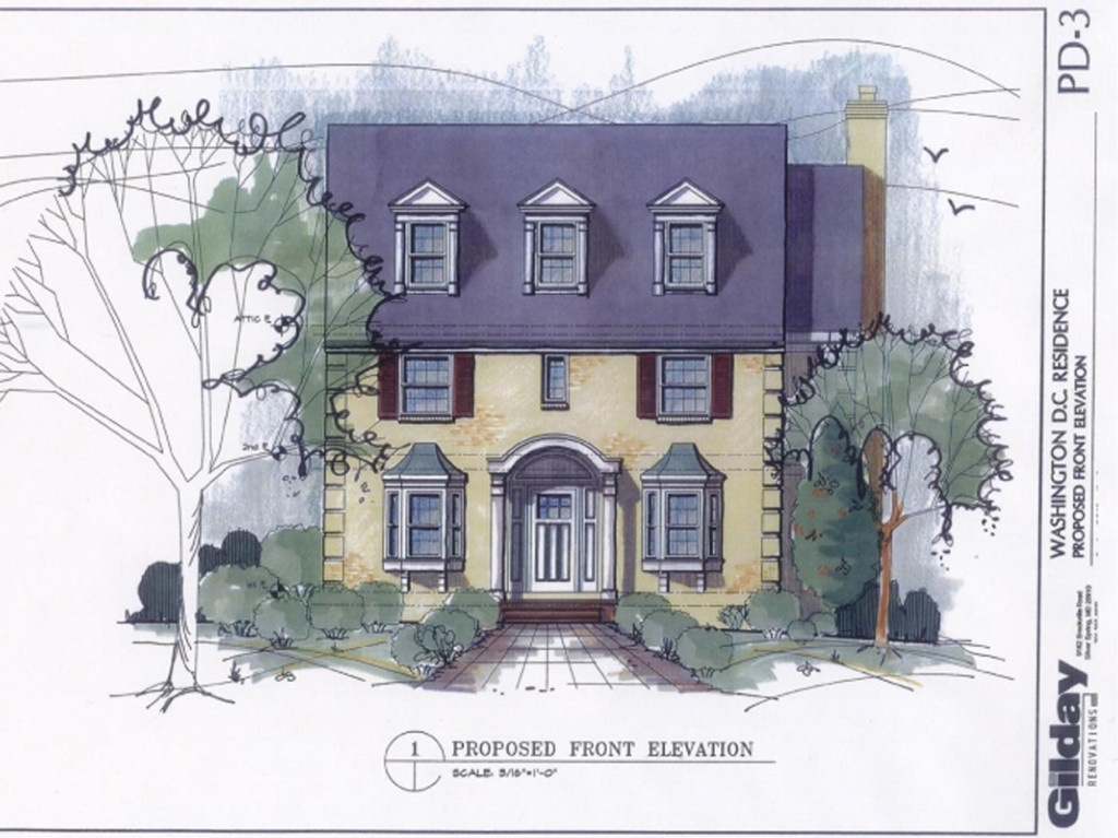 architect's rendering of home remodeling plan