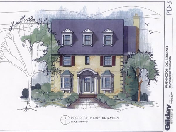 architect's rendering of home remodeling plan