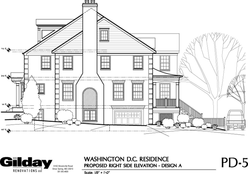 architect's sketch of DC Home Addition