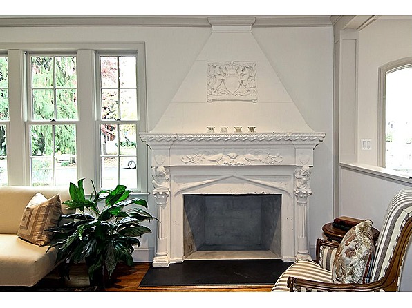 home premodeling preserves original plaster fireplace surround