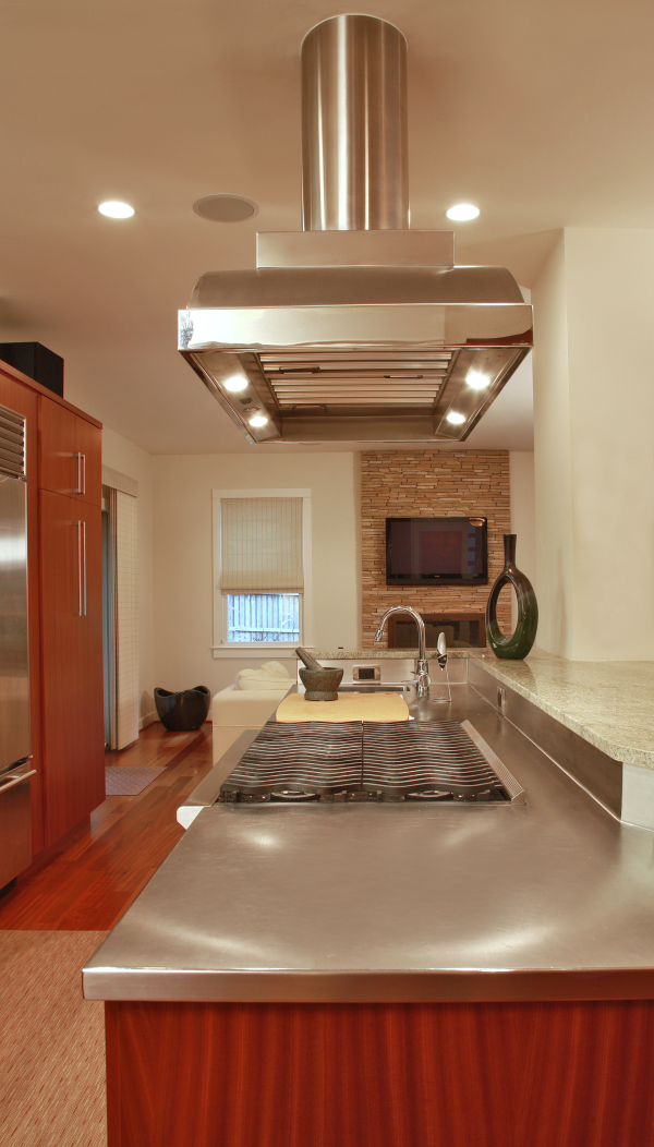 kitchen remodeling with stainless steel countertop