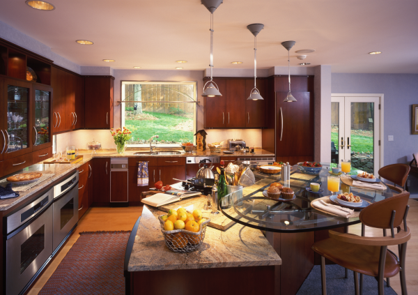 kitchen remodeling with tempered glass countertop