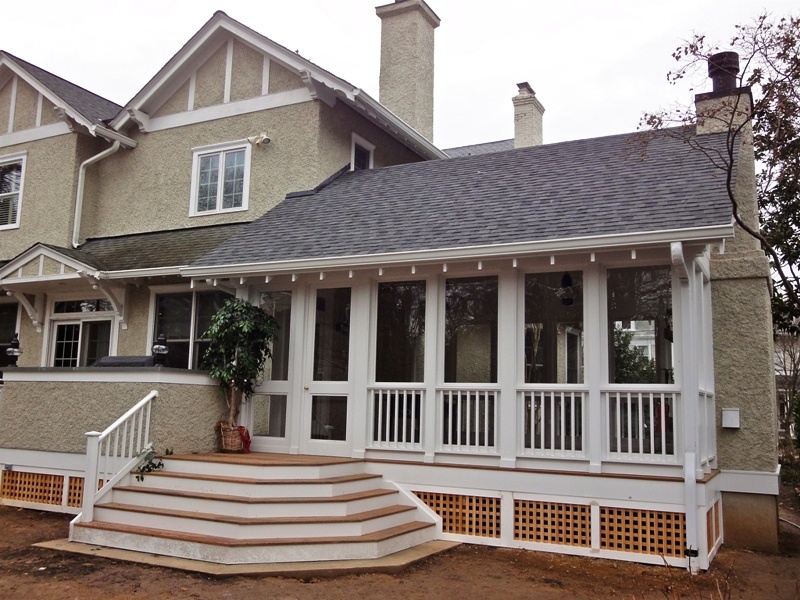 porch addition to chevy chase victorian era home