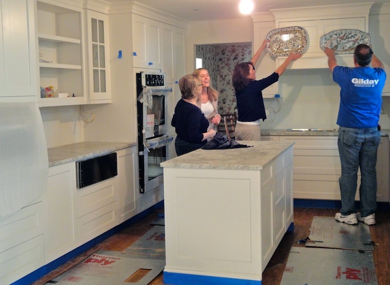 finalizing details of a design build kitchen remodeling project by Gilday Renovations