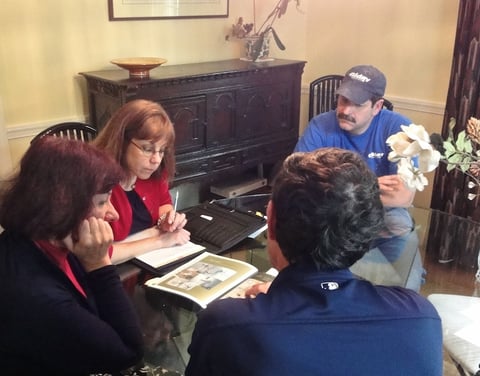 CLIENTS MEET WITH DESIGNER AND LEAD CARPENTER TO FINALIZE MASTER BATH DETAILS BY GILDAY RENOVATIONS in design build interior designer and carpenter are equally invested in project outcome