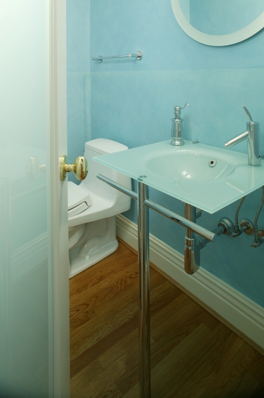 contemporary style half bath remodel in Kaloram Square DC