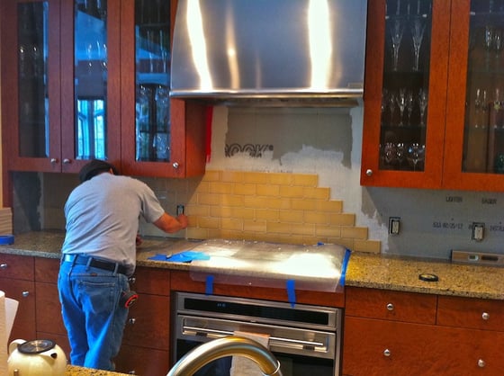 luxury kitchen design in chevy chase maryland backsplash installation by gilday renovations