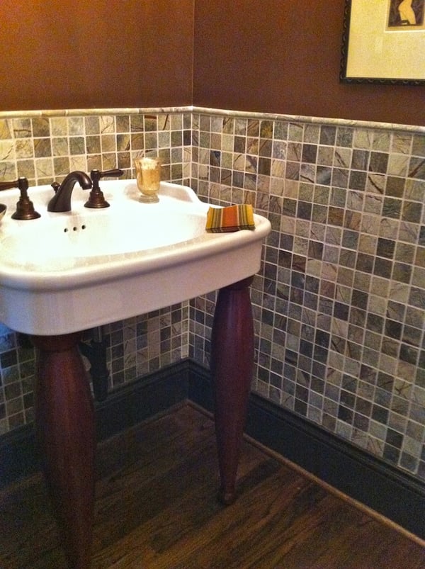 powder room bath remodel in chevy chase