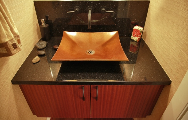 Asian contemporary half bath remodel in Tenleytown DC