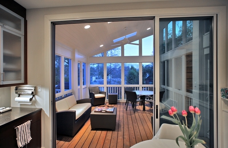 interior of contemporary style porch addition