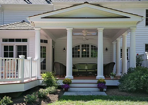 Porch Staircase and Pillars