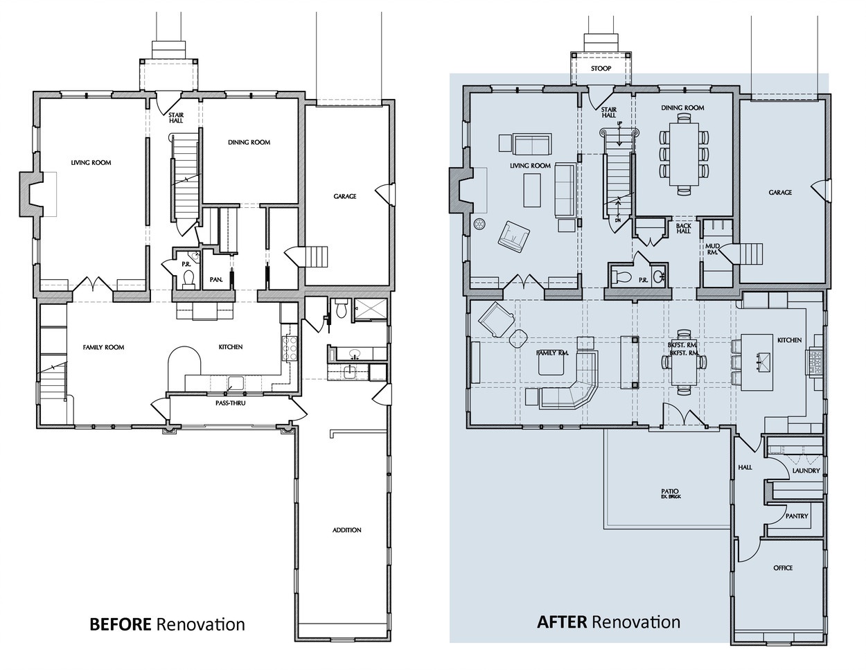 Before and After Floor Plan