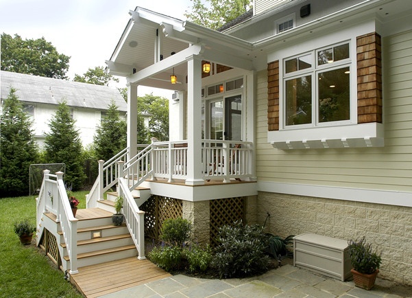 Angled View of Rear Entrance and Porch