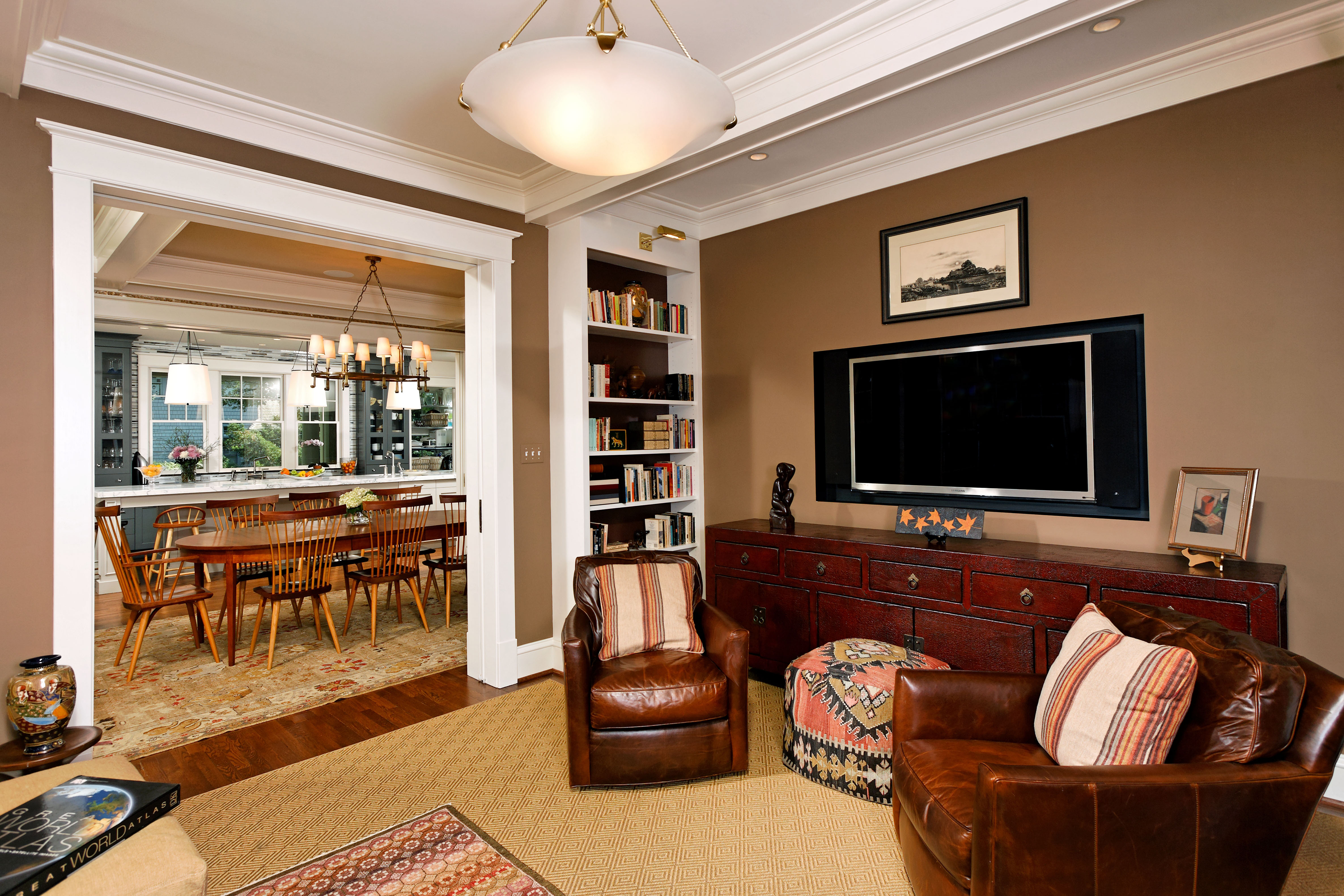 View from Family Room into Kitchen